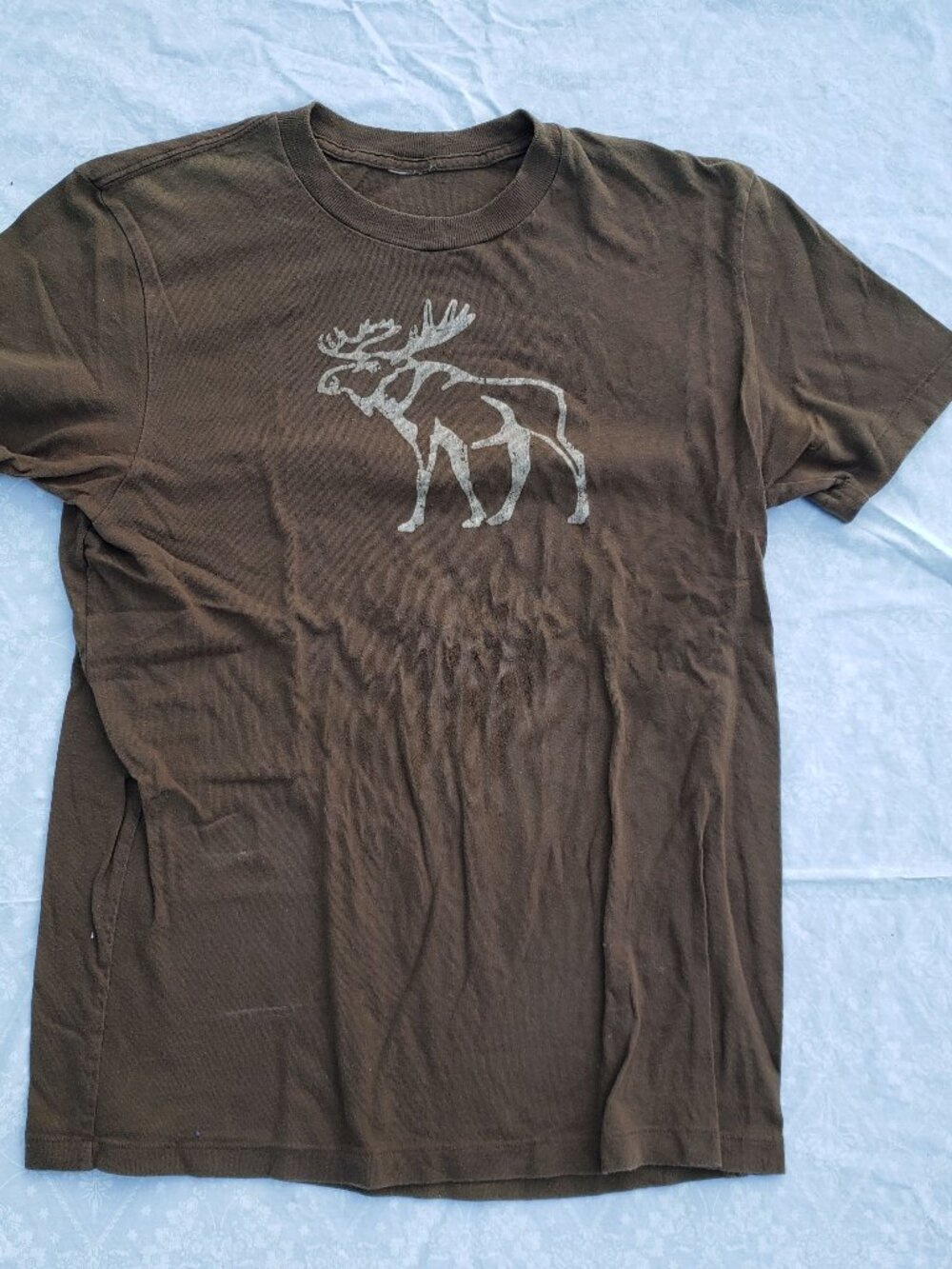 Abercrombie Fitch Brown Cotton Short Sleeve Shirt - Youth XL